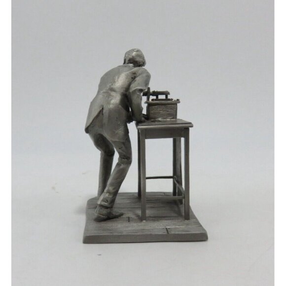 Deutsches Museum Alexander Graham Bell Telephone Inventor Pewter Figure Vintage - Picture 3 of 5
